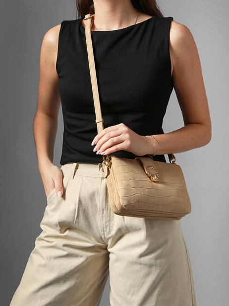 Cross Body Tas Equestre Croco Leder Etrier Beige equestre croco EECQ0143 ander zicht 1